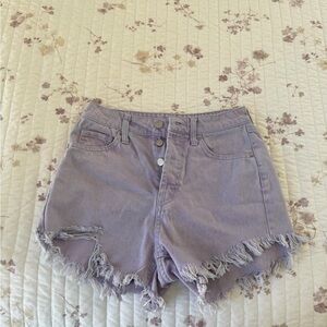 wild fable Lavender Frayed Distressed Denim Shorts